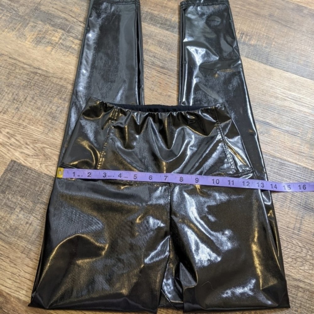 Aritzia Wilfred Daria Shiney Black Faux Leather Vegan Legging Pants - Picture 3 of 8